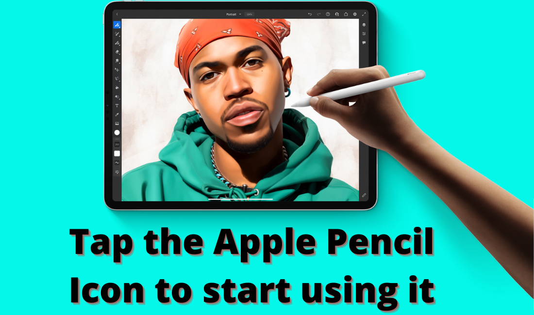 Tap the Apple Pencil Icon to start using it